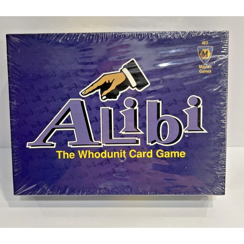 ALIBI The Whodunit Card Game MAYFAIR - 100% SEALED Brand New - 1993 - Vintage